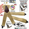 Picture of Holdup Contractor Series XL work suspenders in SunTan beige color with 2" straps and Jumbo Gripper Clasps
