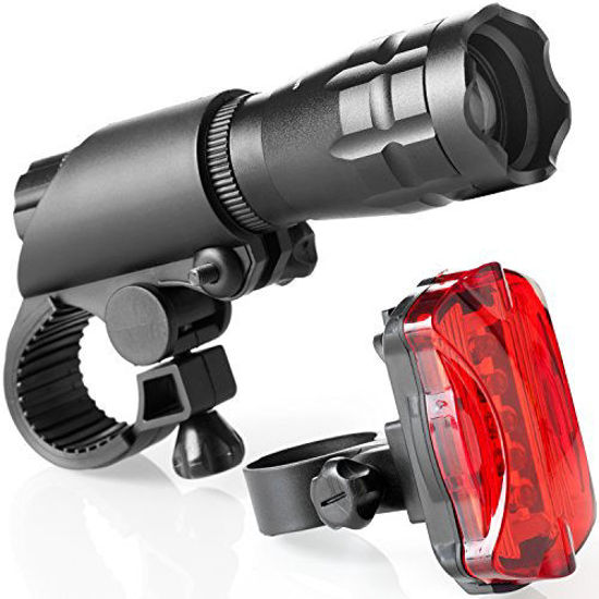 Bike Light Set Super Bright LED Lights for Your Bicycle Easy to Mount Headlight and Taillight with Quick Release System Best Front and Rear