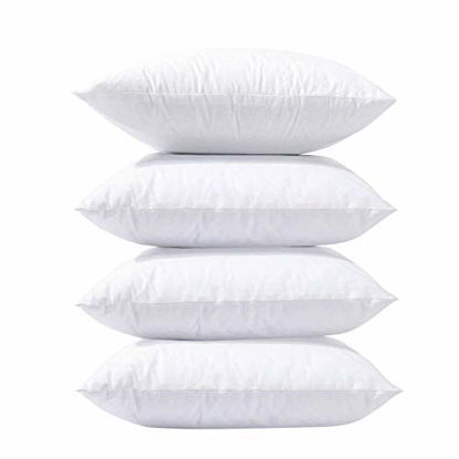 Picture of Phantoscope 20 x 20 Pillow Inserts, Set of 4 Hypoallergenic Square Form Decorative Throw Pillow Inserts Couch Sham Cushion Stuffer - 20 inches