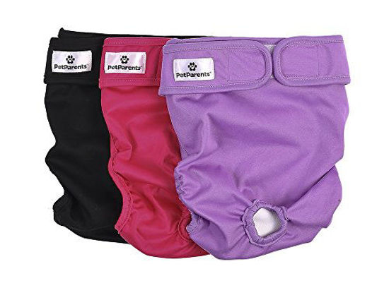 Picture of Pet Parents Washable Dog Diapers (3pack) of Durable Doggie Diapers, Premium Female Dog Diapers (Small, Princess)