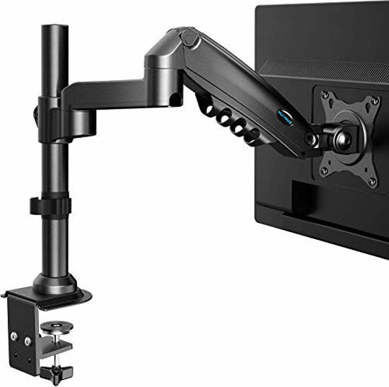 GetUSCart- HUANUO Single Monitor Stand - Gas Spring Single Arm Monitor Desk  Mount Fit 17 to 32 inch Screens, Height Adjustable VESA Bracket with Clamp,  Grommet Mounting Base, Hold up to 19.8lbs