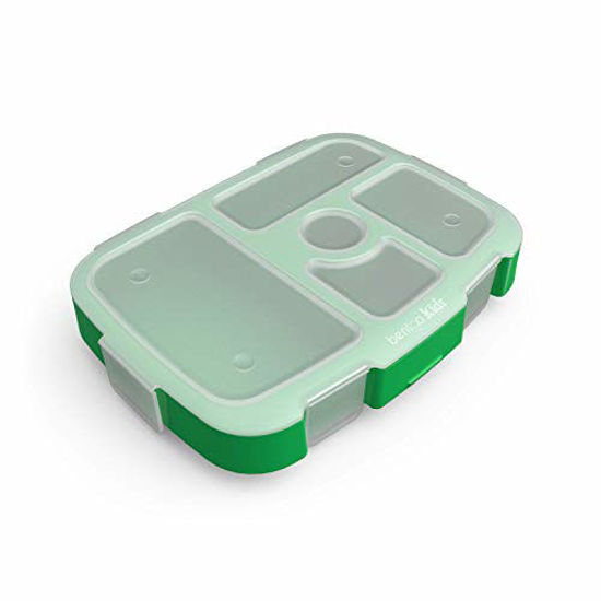 Picture of Bentgo Kids Prints Tray with Transparent Cover - Reusable, BPA-Free, 5-Compartment Meal Prep Container with Built-In Portion Control for Healthy At-Home Meals and On-the-Go Lunches (Safari)