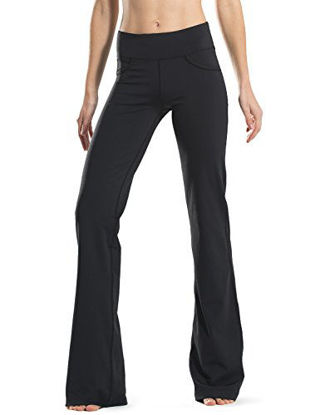 Picture of Safort 28" 30" 32" 34" Inseam Regular Tall Bootcut Yoga Pants, 4 Pockets, UPF50+, Black, M