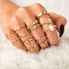 Picture of Sither 13 Pcs Women Rings Set Knuckle Rings Gold Bohemian Rings for Girls Vintage Gem Crystal Rings Joint Knot Ring Sets for Teens Party Daily Fesvital Jewelry Gift(style3)