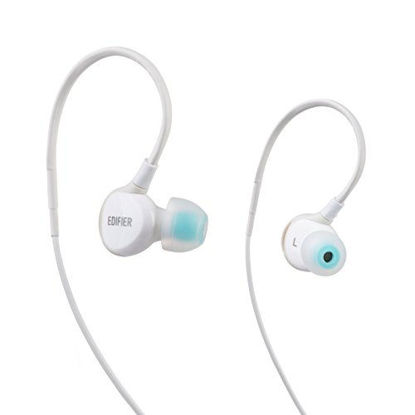 Picture of Edifier P281 Waterproof Computer Headset - Sports in-Ear Earphones IP57 Rated with Memory Around-The-Ear Wire for Running, Workout, Exercise - White