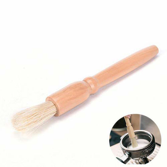 Picture of Coffee Grinder Cleaning Brush + Coffee Brush Wood Handle & Natural Bristles Pastry Brush