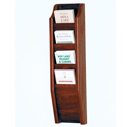 Picture of Wooden Mallet 4-Pocket Cascade Brochure Rack, Mahogany