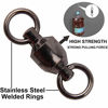 Picture of AGOOL Ball Bearing Swivels - 20pcs High Strength Stainless Steel Ball Bearing Swivel with Two Welded Ring Connectors Tackle Saltwater Standard with Black Nickle Coated