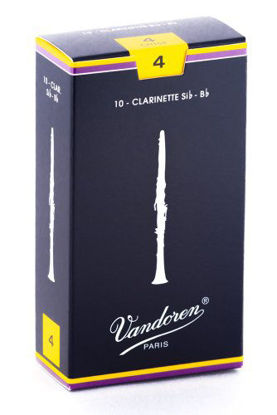 Picture of Vandoren CR104 Bb Clarinet Traditional Reeds Strength 4; Box of 10