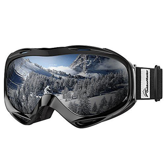 Picture of OutdoorMaster OTG Ski Goggles - Over Glasses Ski/Snowboard Goggles for Men, Women & Youth - 100% UV Protection (Black Frame + VLT 10% Grey Lens with REVO Silver)