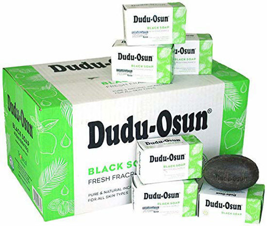 Picture of Black Soap 12 Bar Value Pack By Dudu Osun For African American Skin Care Each Soap Bar Contains Shea Butter