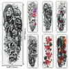 Picture of Kotbs 6 Sheets Full Arm Temporary Tattoo, Waterproof Extra Large Temporary Tattoos for Women Men Adults Black Skull Rose Body Art Tattoo Sticker Fake Tattoo