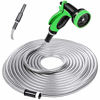 Picture of SPECILITE Heavy Duty 304 Stainless Steel Garden Hose 50ft, Outdoor Metal Water Hoses with Nozzle & 10 Pattern Spray Nozzle for Never Kink & Tangle, Puncture Resistant, Flexible, Portable