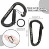 Picture of Carabiner Clip855lbs3" Iron Heavy Duty Caribeaners for Hammocks,Camping Accessories,Hiking, Keychain,Outdoors and Gym etc,Spring Snap Hook Carabiners for Dog Leash, Harness and Key Ring, 2 PCS,Black