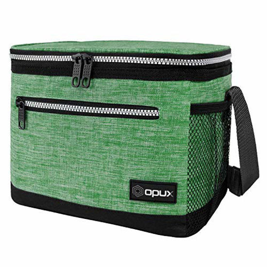 Picture of OPUX Premium Lunch Box, Insulated Lunch Bag for Men Women Adult | Durable School Lunch Pail for Boys, Girls, Kids | Soft Leakproof Medium Lunch Cooler Tote for Work Office | Fits 8 Cans (H Green)