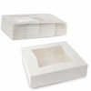 Picture of Beautiful White Pastry, Bakery Box - Keep Doughnuts, Cookies, Muffins Safe - Unique Auto Popup Feature and Clear Window for Visibility Size 8" Length X 8" Width X 2 1/2" Height - (15 Pieces)