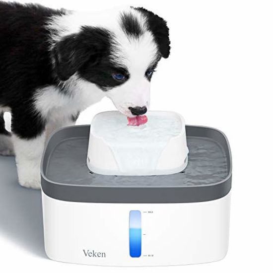 Picture of Veken 100oz Pet Fountain, Automatic Cat Water Fountain Dog Water Fountain with LED Lights, 3 Replacement Filters for Cats, Dogs, Multiple Pets