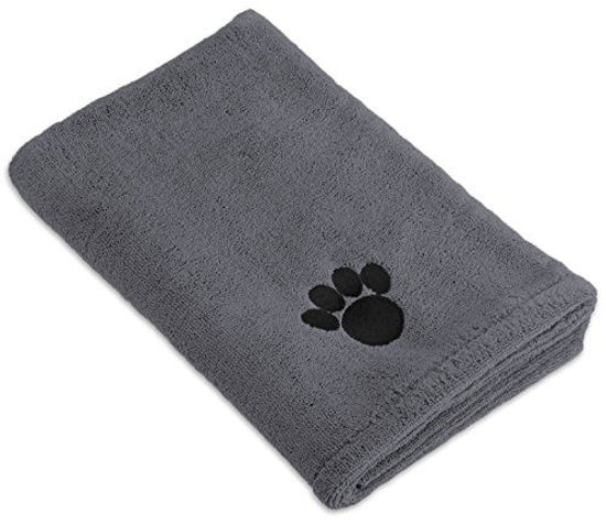 Picture of Bone Dry Embroidered Pet Towel, 44 x 27.5", Gray