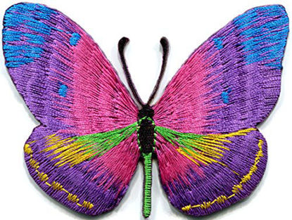 Picture of Butterfly insect boho hippie retro love peace embroidered applique iron-on patch new