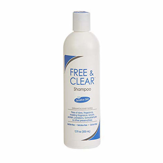 Picture of Free & Clear Hair Shampoo | Fragrance, Gluten and Sulfate Free | For Sensitive Skin | 12 Ounce