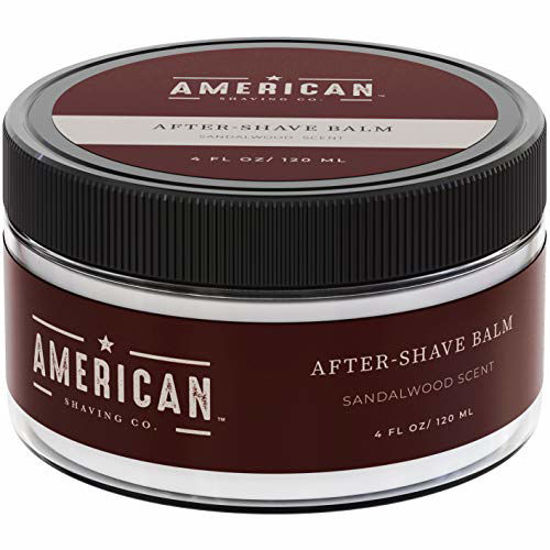 Picture of American Shaving After Shave Balm For Men (4oz) - Sandalwood Barbershop Scent - 100% Natural Moisturizing Aftershave Lotion - Best Aftershave For Men to Soothe Dry Sensitive Skin Post Shave