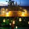 Picture of Mason Jar Solar Lantern Lights, 8 Pack 30 LED Bulbs Fairy Star Firefly Solar Lids Jar Lights,8 Hangers Included(No Jars),for Patio Garden Mason Jar Lanterns Table Wedding Decorations Lights