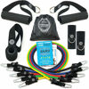 Picture of TRIBE PREMIUM Resistance Bands Set for Exercise, Workout Bands for Men with Fitness Tension Bands, Handles, Door Anchor, Ankle Straps, Carry Bag & Advanced eBook - Strength Training, Home Gym & More!!