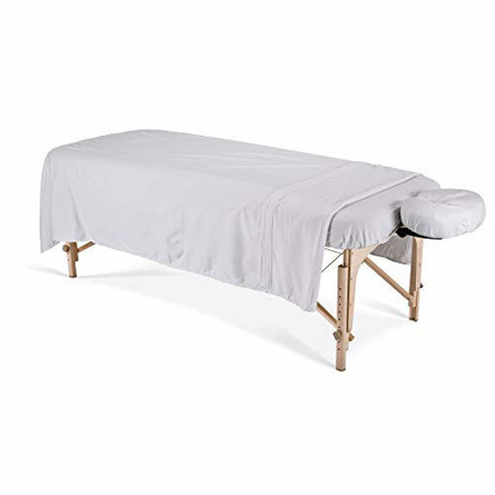 Picture of EARTHLITE Flannel Massage Table Sheet Set DURA-LUXE - Durable, Soft, Luxurious Comfort, Double-Napped Top Sheet, Fitted Sheet & Crescent Cover (UPDATED)