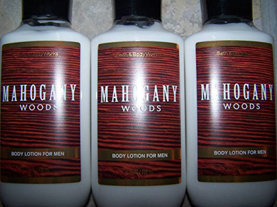 Lot of 3 Bath Body Works Mahogany Woods For Men Body Lotion 8 fl oz each Mahogany Woods