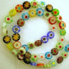 Picture of 48pcs Mix Millefiori FLOWER Glass Coin Beads 8mm ~Loose Beads~