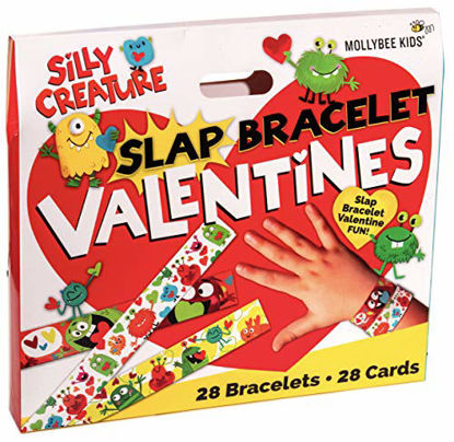 Picture of Silly Creature Valentines Slap Bracelets and Cards for Kids School Classrooms