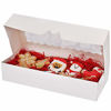 Picture of 20-Pack Cookie Boxes with Window, 12.5" x 5.5" x 2.5", White Bakery Boxes, Auto-Popup Treat Boxes for Muffins, Donuts and Pastries