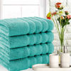 Picture of American Soft Linen Premium, 100% Turkish Genuine Cotton Towel Set Luxury Hotel & Spa Quality for Maximum Softness & Absorbency (4-Piece Bath Towel Set, Turquoise Blue)