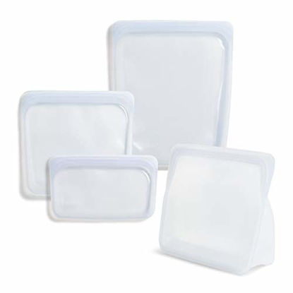 Picture of Stasher 100% Silicone Food Grade Reusable Storage Bag, Clear (Bundle 4-Pack Large) | Reduce Single-Use Plastic | Store or Freeze | Leakproof, Dishwasher-Safe, Eco-friendly, Non-Toxic