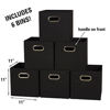 Picture of Household Essentials 80-1 Foldable Fabric Storage Bins | Set of 6 Cubby Cubes with Handles | Black, 6 lbs