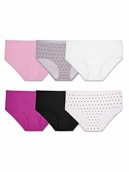 GetUSCart- Fruit of the Loom Women's Underwear Cotton Stretch Panties ( Regular & Plus Sizes), Hipster - 6 Pack - Assorted Color, 5