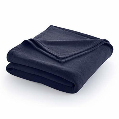 Picture of Martex Super Soft Fleece Blanket - Twin, Warm, Lightweight, Pet-Friendly, Throw for Home Bed, Sofa & Dorm - Navy