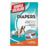 Picture of Simple Solution Disposable Dog Diapers for Female Dogs | Super Absorbent Leak-Proof Fit | Large | 12 Count, White (10585)