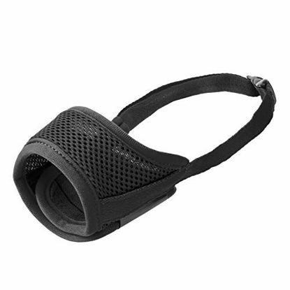 Picture of IREENUO Dog Muzzle to Prevent Biting Barking and Chewing with Adjustable Loop Breathable Mesh Soft Fabric - XL, Black