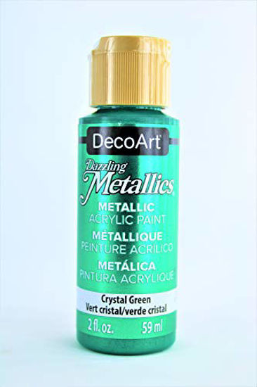 Picture of 2-Pack - DecoArt Dazzling Metallics Acrylic Colors - Crystal Green, 2-Ounces Each