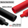 Picture of 2 Pcs 3/4 inch 3:1 Dual Wall Adhesive Heat Shrink Tubing Kit, Large Wire Shrinkable Tube Wrap by MILAPEAK (4 Feet, Black & Red)