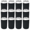 Picture of CSBD Beer Can Coolers Sleeves, Soft Insulated Reusable Drink Caddies for Water Bottles or Soda, Collapsible Blank DIY Customizable for Parties, Events or Weddings, Bulk - 25 Pack (Black)