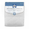 Picture of Sealy Stain Protection Waterproof Fitted Toddler & Baby Crib Mattress Pad Cover/Protector, White, 52 x 28