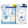 Picture of Febreze Odor-eliminating Plug Air Freshener, Linen & Sky, 1 Warmer + 2 Oil Refills