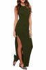 Picture of Meenew Women's Sleeveless Floor Length Maxi Stretchy Bodycon Dress Green XL