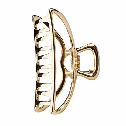 Picture of Kitsch Hair Clips, Metal Hair Claw Clips, Hair Accessories for Women, Large Hair Clip, 3 Inches Wide (Open Shape Claw Clip, Gold)