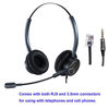 Picture of Call Center Headset with RJ9 Jack & 3.5mm Connector for Landline Deskphone Cell Phone PC Laptop, Office Business Telephone Headset with Noise Canceling Microphone for Polycom Avaya Nortel Aastra