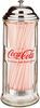 Picture of Tablecraft Coca-Cola Glass Straw Dispenser with Metal Lid, Small