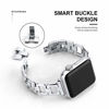 Picture of OULUCCI Stainless Steel Band Compatible Apple Watch Band 38mm 40mm Women Iwatch Series 4, Series 3, Series 2 1 Accessories Metal Wristband D-Link Sport Strap (Silver)