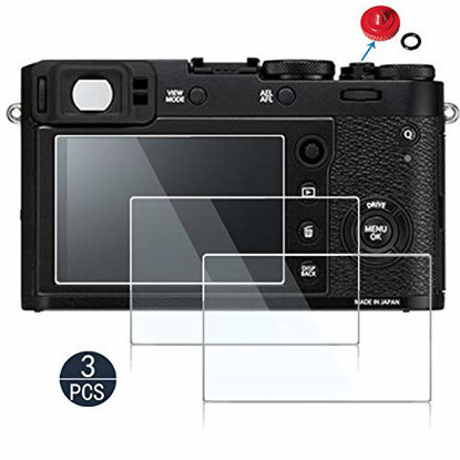 Picture of Screen Protector for Fujifilm X100T X100F X-E2 X-E2S not for X100V,debous Anti-Finger Optical Tempered Glass for Fuji X100T X100F XE2 XE2S Digital Camera (3 Pack)